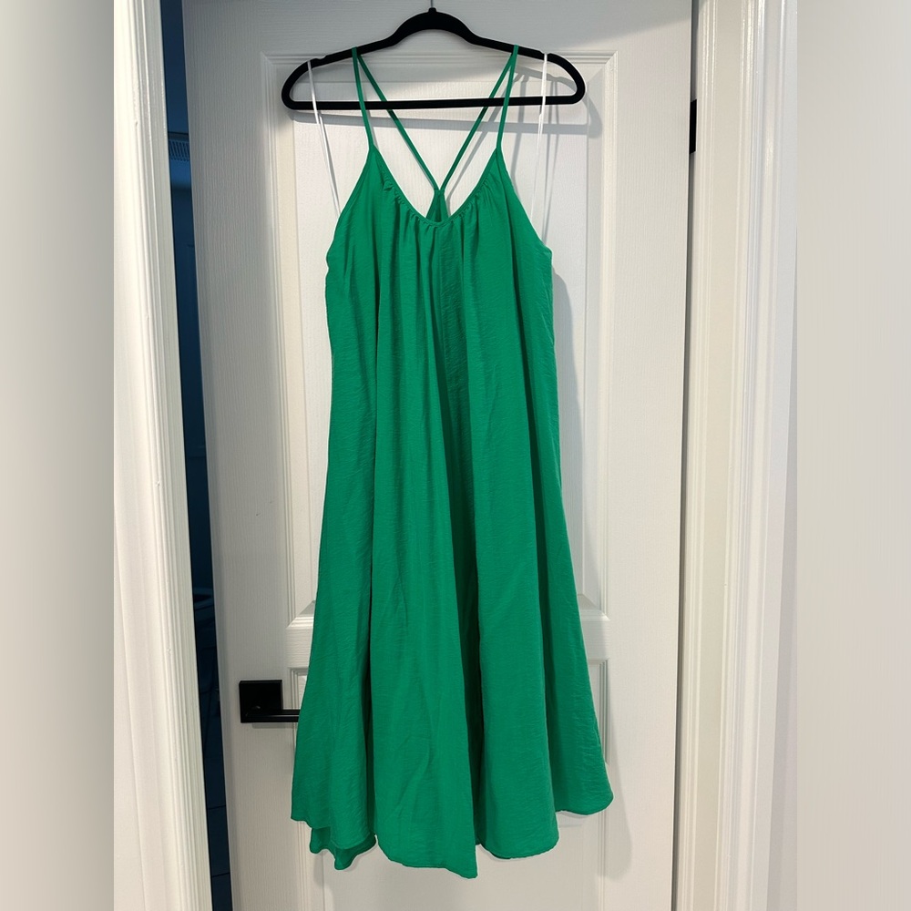 Green Strappy Swing Dress